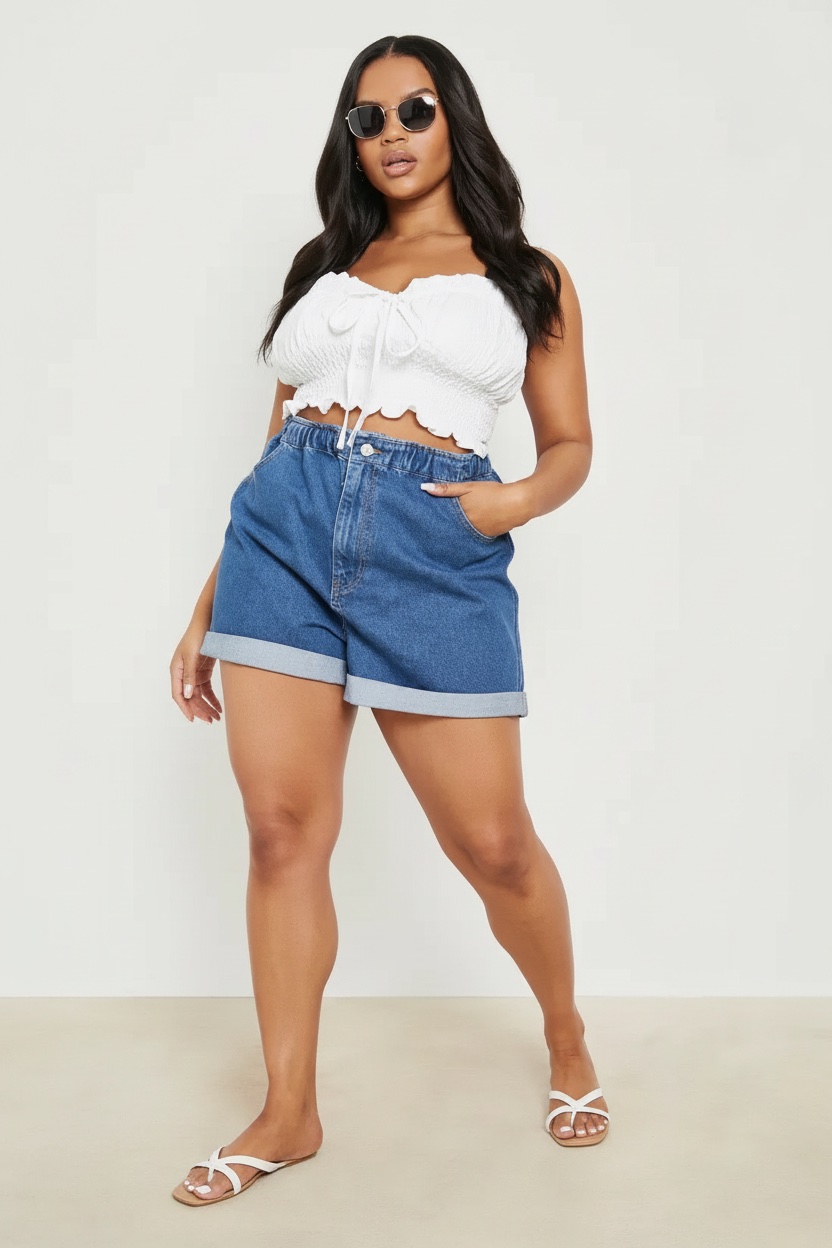 Short dejin taille haute 