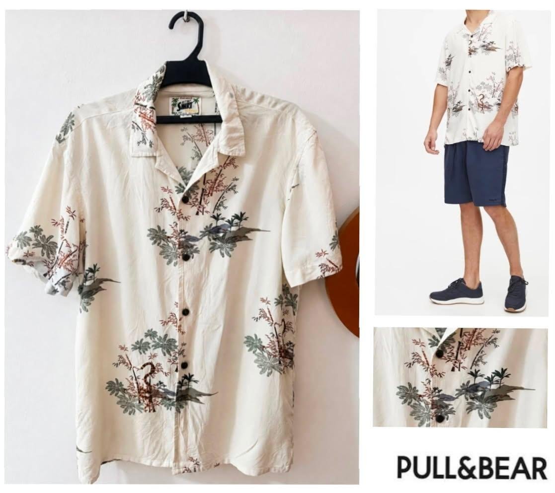 Chemise Pull&Bear à imprimé tropical – Taille S – Très bon état