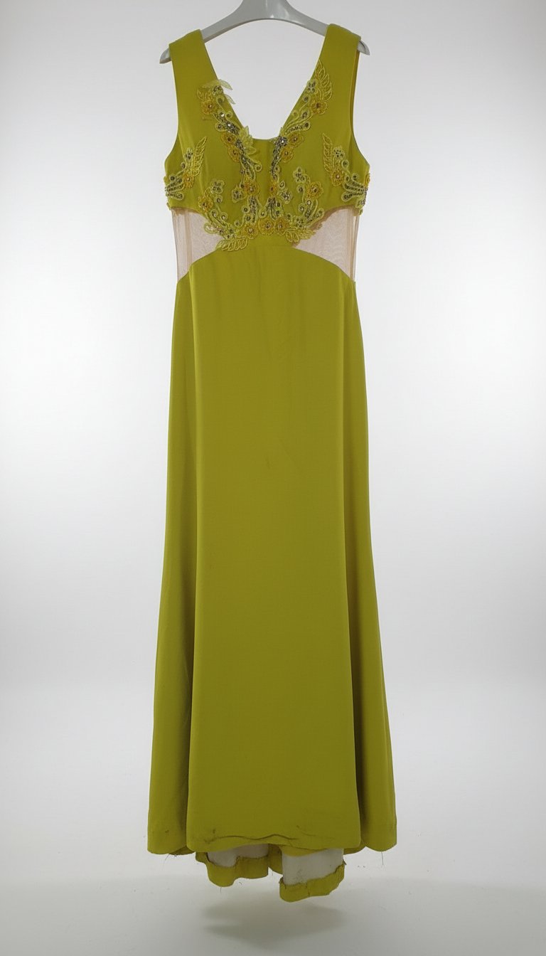 Robe soirée forsa lebnet a 30 d vert kiwwi avec dentelle a coté 🥝🥝