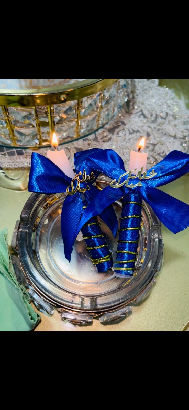 Bougie personnalisé bleu