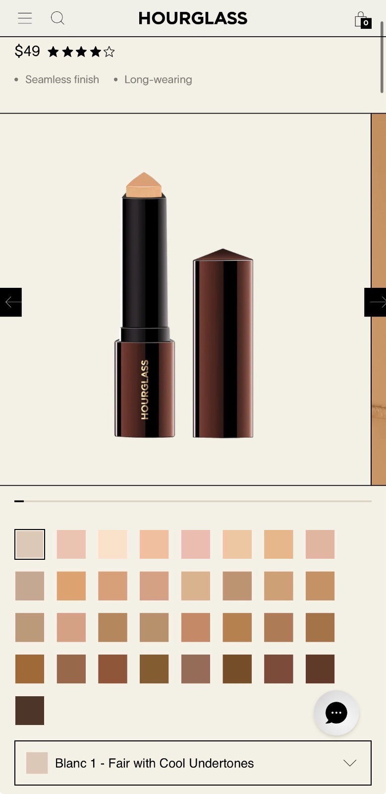 Finition foundation stick marque hourglass