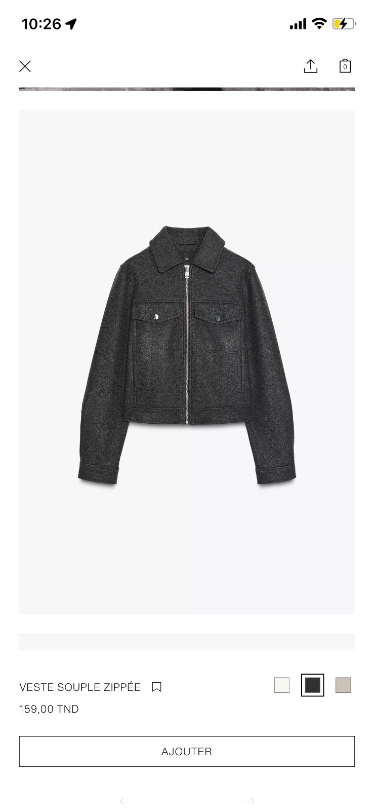 VESTE SOUPLE ZIPPÉE 