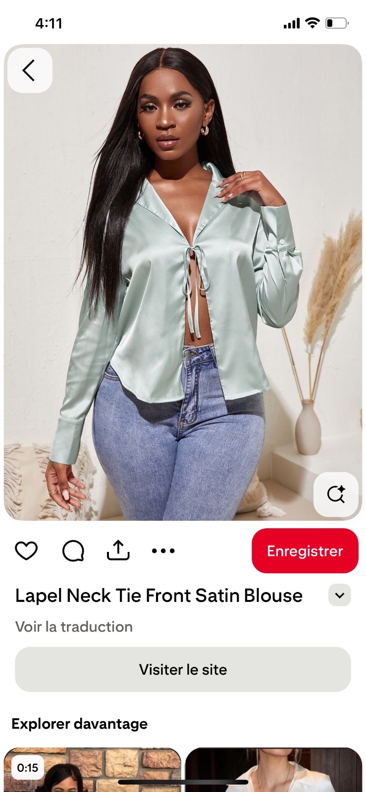 Chemise satin 