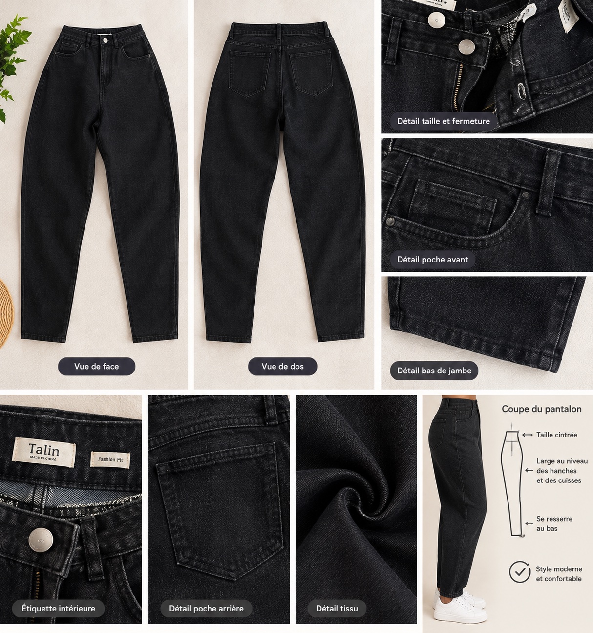 Pontalon jean noir