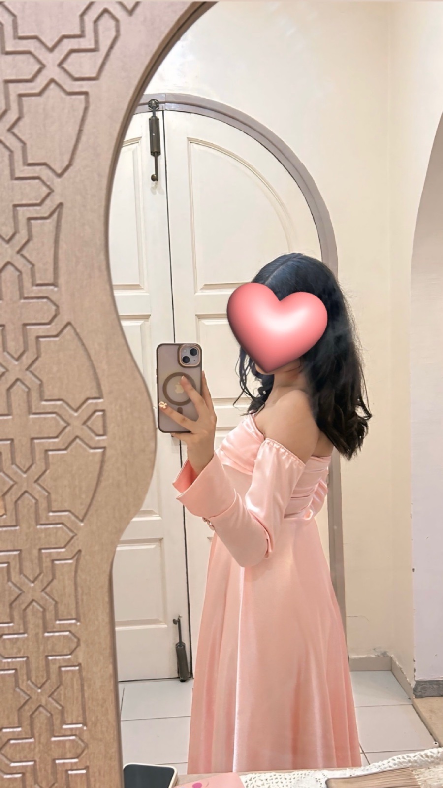 Robe satinée Rose 