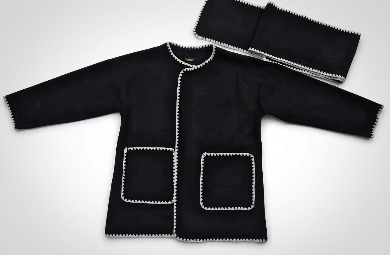 Gillet noir avec du blanc 