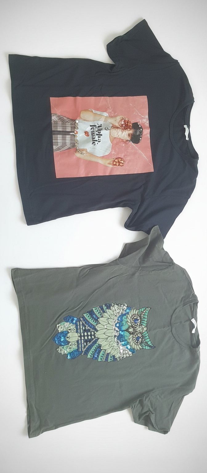 Lot de 2 T-shirts manches courtes tendance
