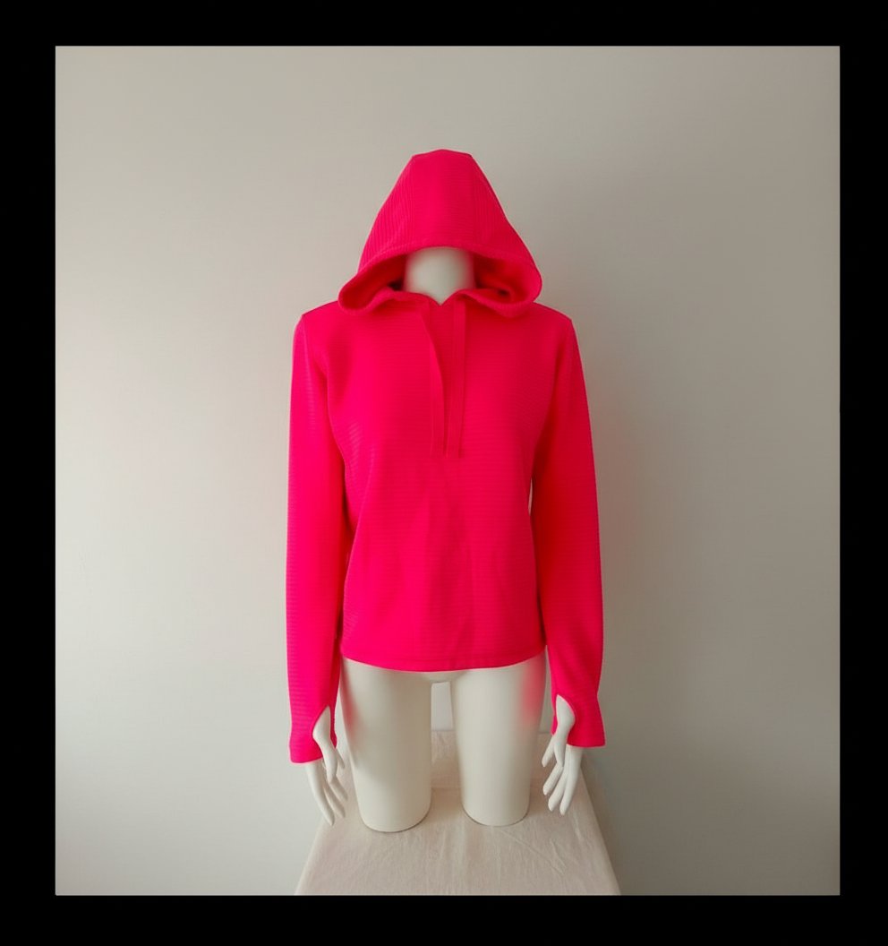 Sweat-shirt à capuche rose vif