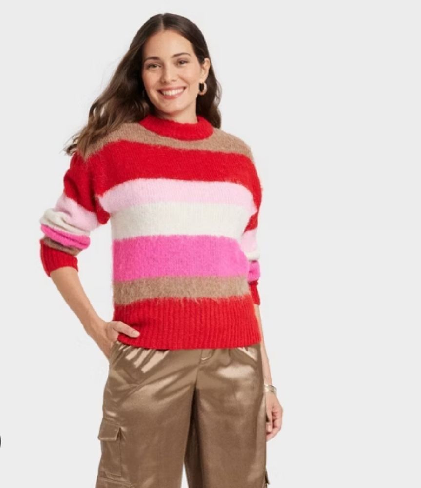  pull rayé en maille floue