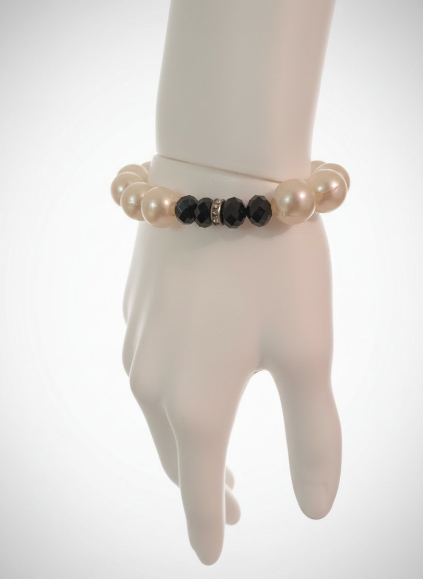 Bracelet 'Sissi' noir ivoire 