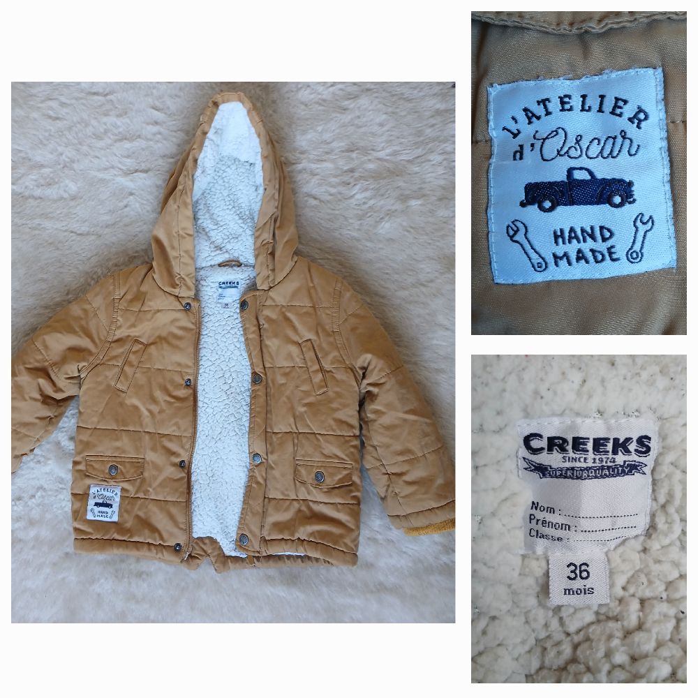 Manteau enfant CREEKS 3 ans 💛💛💛💛