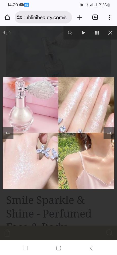 Spray Paillette parfumée pour corps et visage