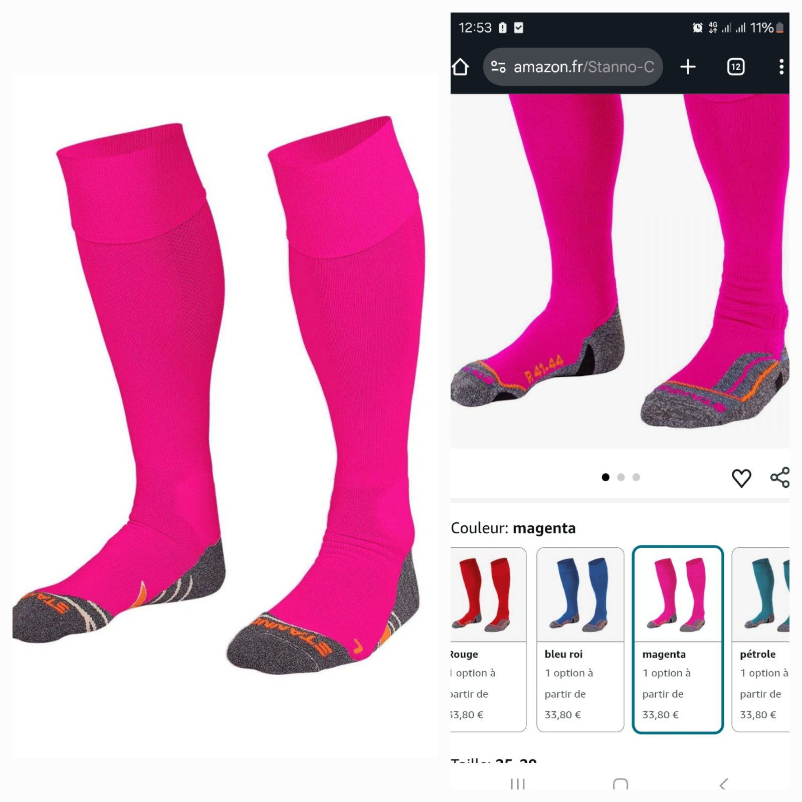 Chaussettes football Stanno importées 36-40