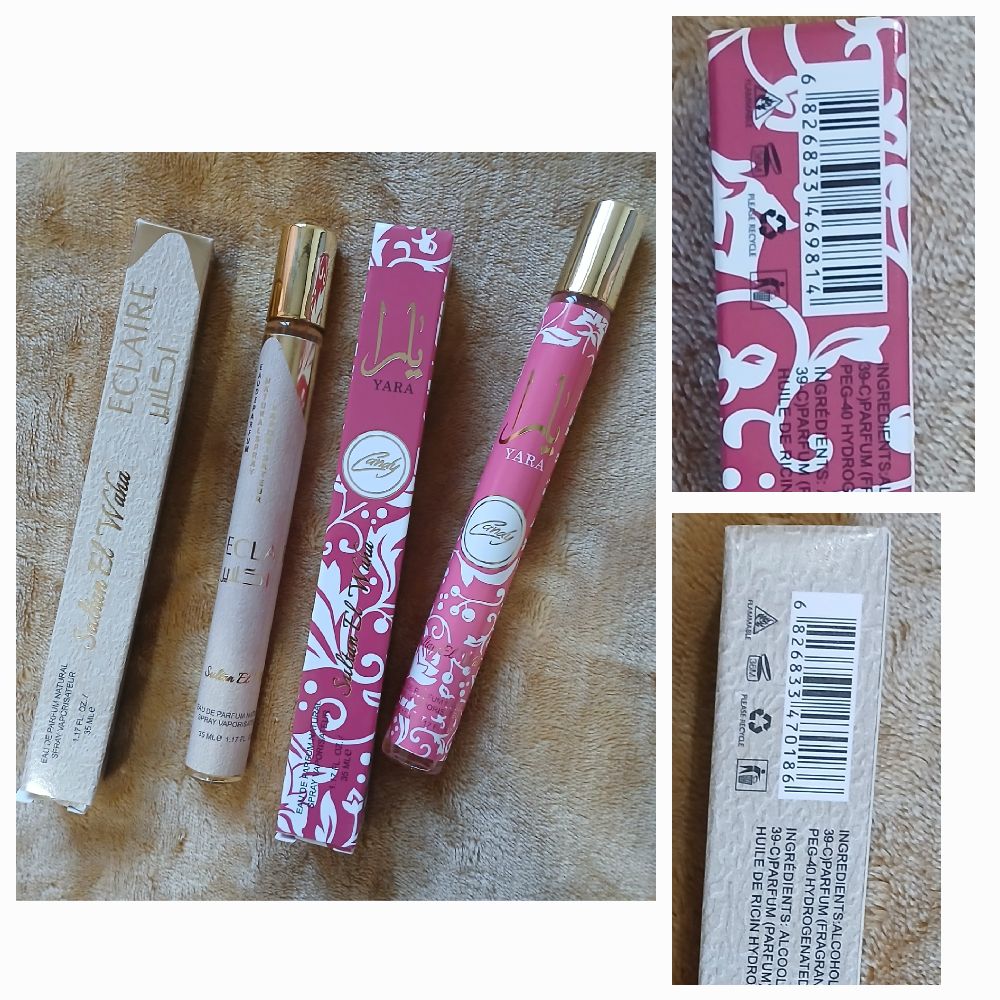 Lot de deux parfums authentiques importés YARA CANDY 35ml +ECLAIRE 35ml 