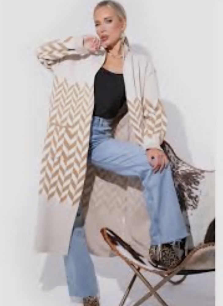 ✨️Un long cardigan à motifs neuf ✨️taille standard 