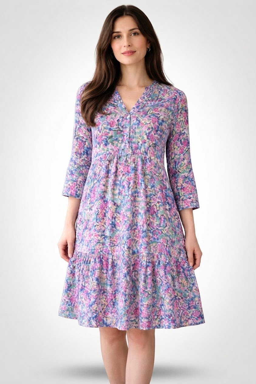 ✨️Robe fluide fleurie 🌸 📏 S/M – convient parfaitement à une taille 42 ✨ Coupe ample, légère & confortable 💖 Style féminin, frais & facile à porter