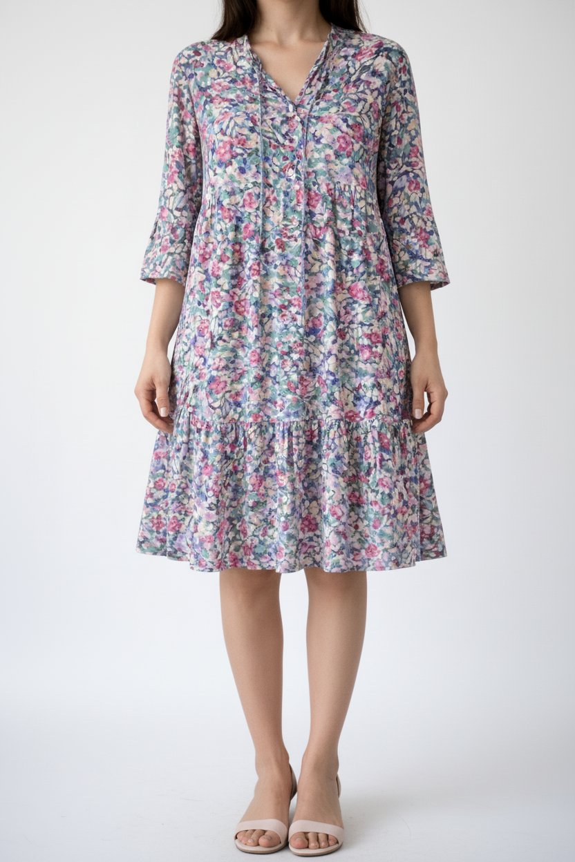 💫 Robe fluide fleurie 🌸 📏 S/M – convient parfaitement à une taille 42 ✨ Coupe ample, légère & confortable 💖 Style féminin, frais & facile à porter