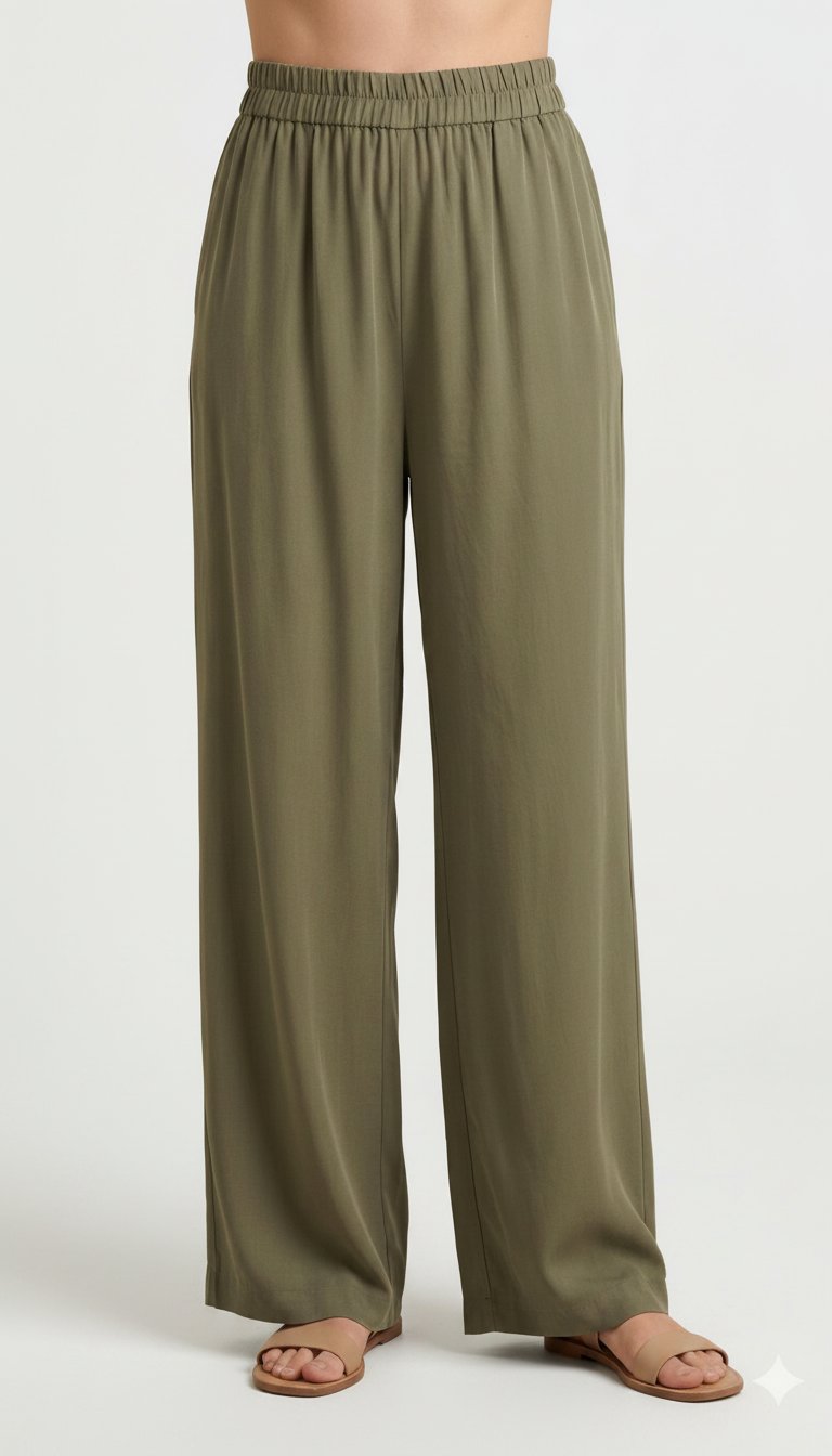 ✨️ New Collection ✨ Wide green trousers 💚 Comfort + style at the same time 😍 Fluid cut that gives an elegant silhouette 💫 size 40 