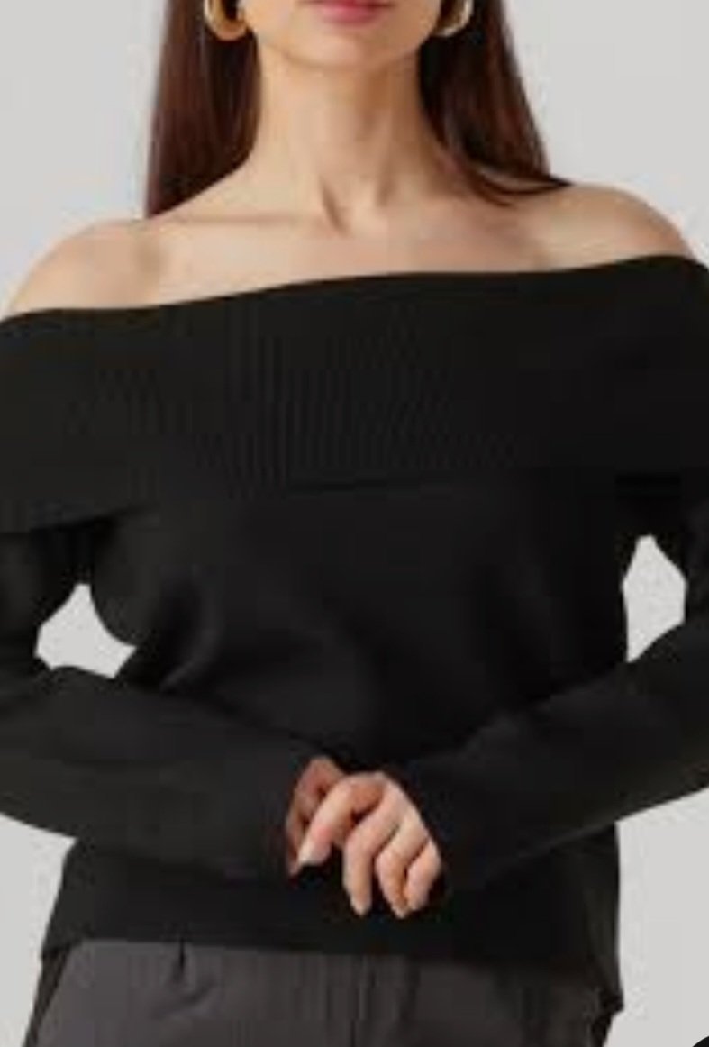 🖤✨️ Pull noir épaules dénudées – Massimo Dutti – Taille 40 ✨ Chic, féminin et tendance ✨️ 📝