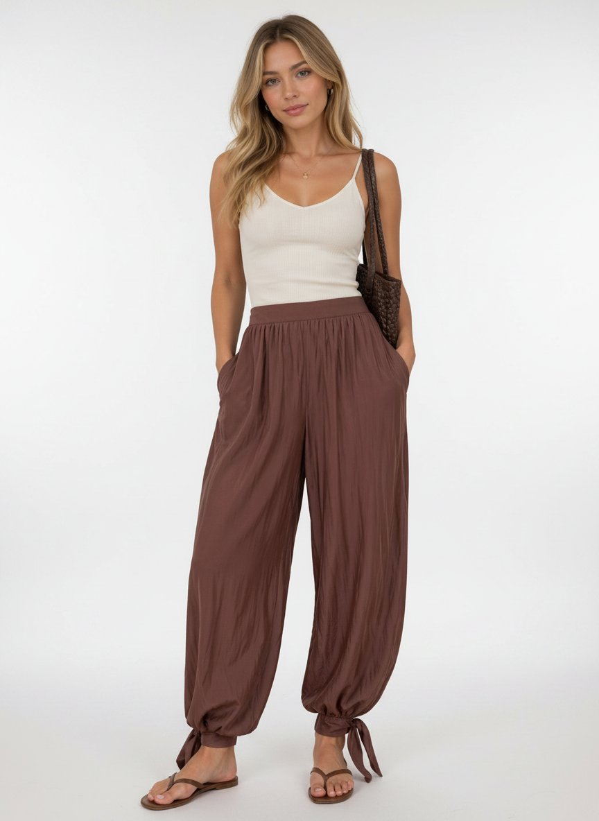 🤎Nouvelle collection 🤎 Craquez pour ce pantalon satiné ultra tendance ! Confort, style et élégance en une seule pièce ✨️ marque C&A taille 38