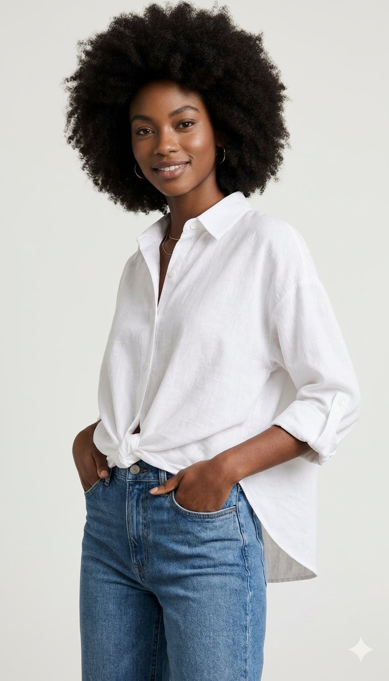 ✨️Nouvelle Collection ✨ Chemise blanche fluide et ultra-élégante 🤍 Tissu léger, frais et idéal pour les beaux jours ☀️  Détail torsadé et noué à l'avant pour un look moderne et chic au quotidien. ✔️taille 38/40 