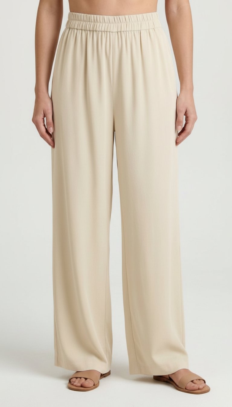 💫 New Collection ✨ Pantalon large beige 🤍 Confort + style en même temps _ Coupe fluide qui donne une silhouette élégante 💫 taille 40/42