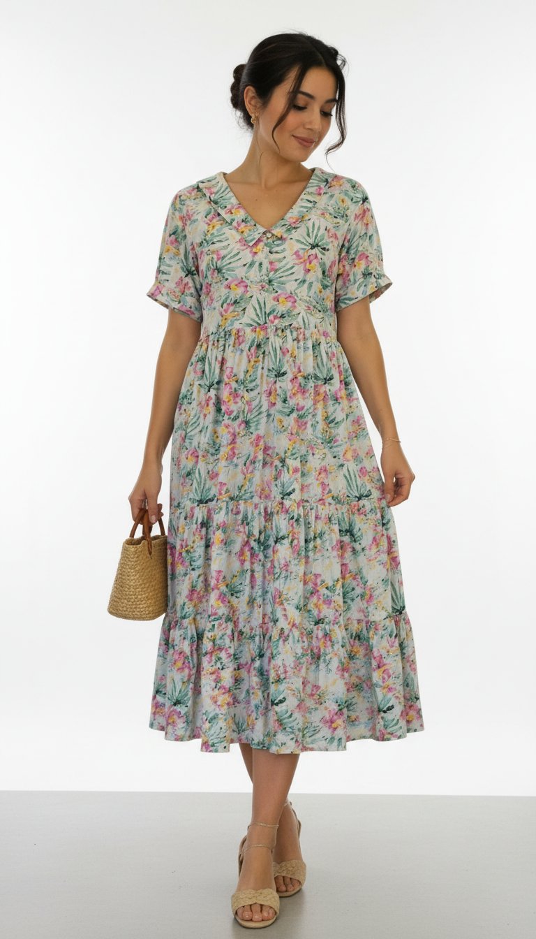✨️Robe midi fleurie 🌸 Légère, fluide et ultra féminine 💕 Un style frais qui te donne confiance dès que tu la portes ✨ Parfaite pour tes sorties, tes journées chill ou même un look quotidien 👗