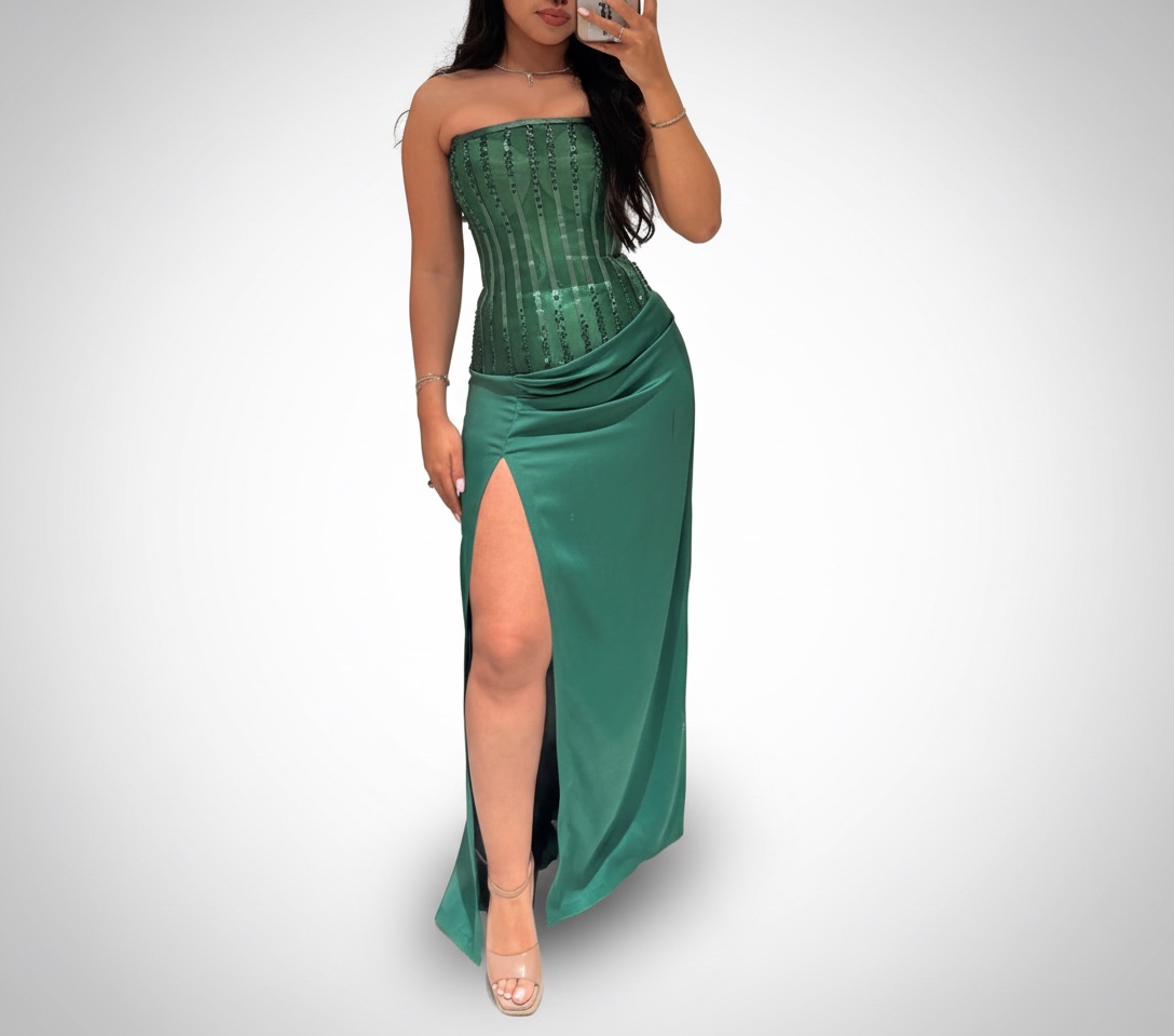 Robe verte corset