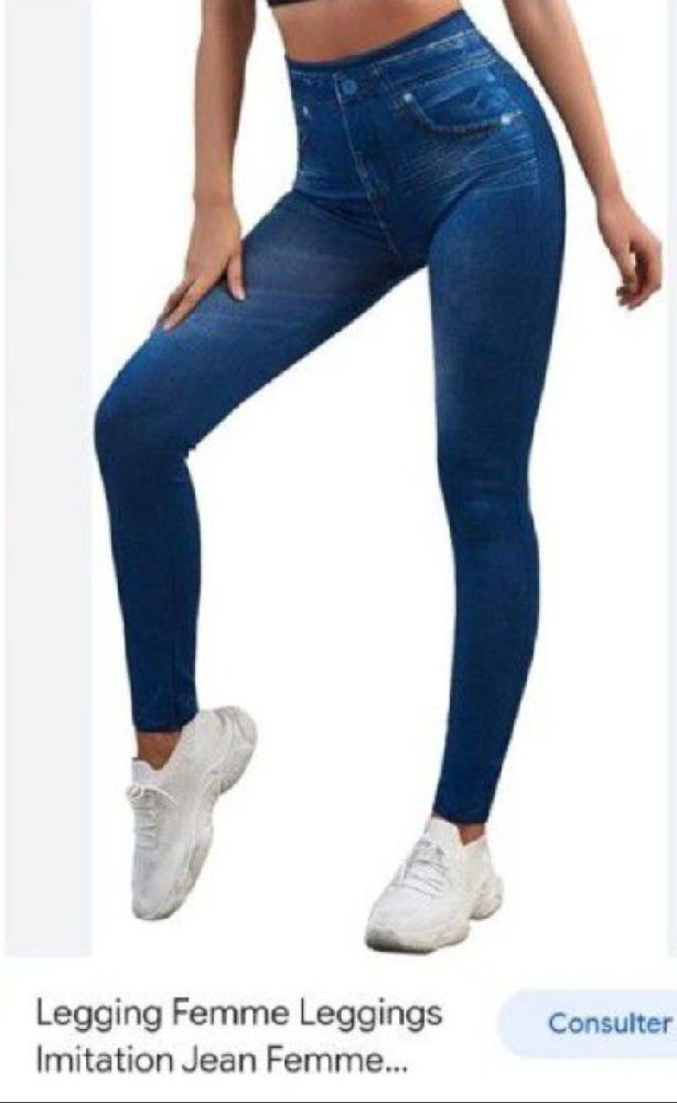legging bleu simple 