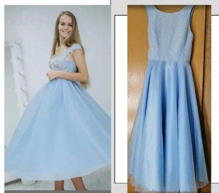Robe soirée bleu ciel 