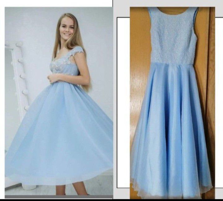 Robe bleu ciel soirée 