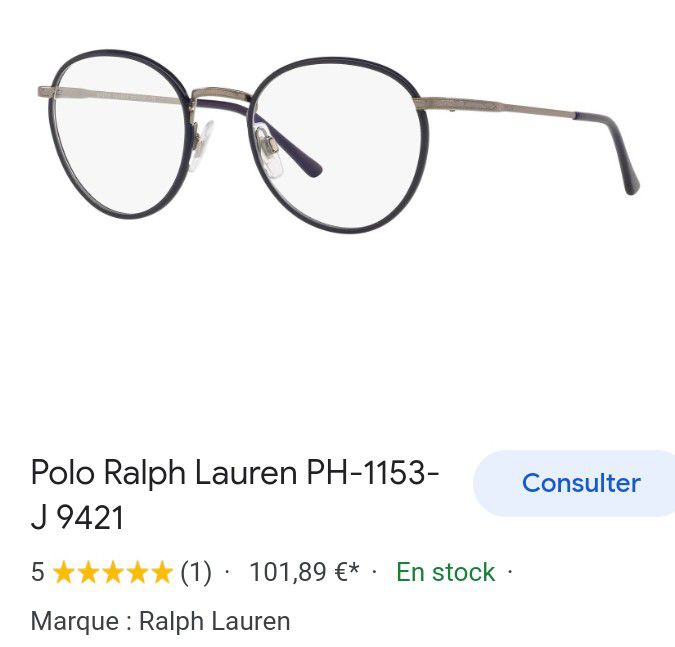 Montures lunettes de vue Ralph Lauren 