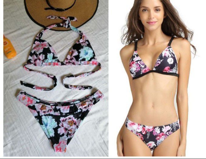 bikini à motif floral, taille 44