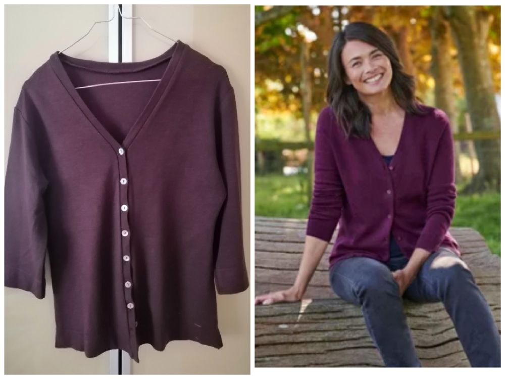 Cardigan aubergine 