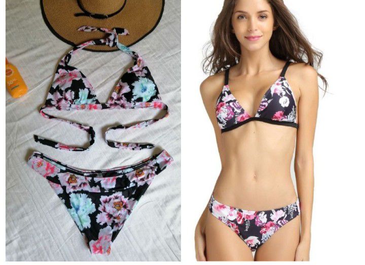 bikini à motif floral, taille 44
