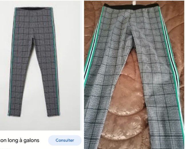 pantalon à carreaux, avec bande latérale