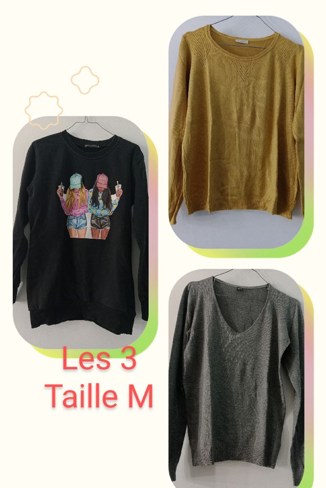 Lot de 3 pulls taille M Zara, Pimkie et Sasio