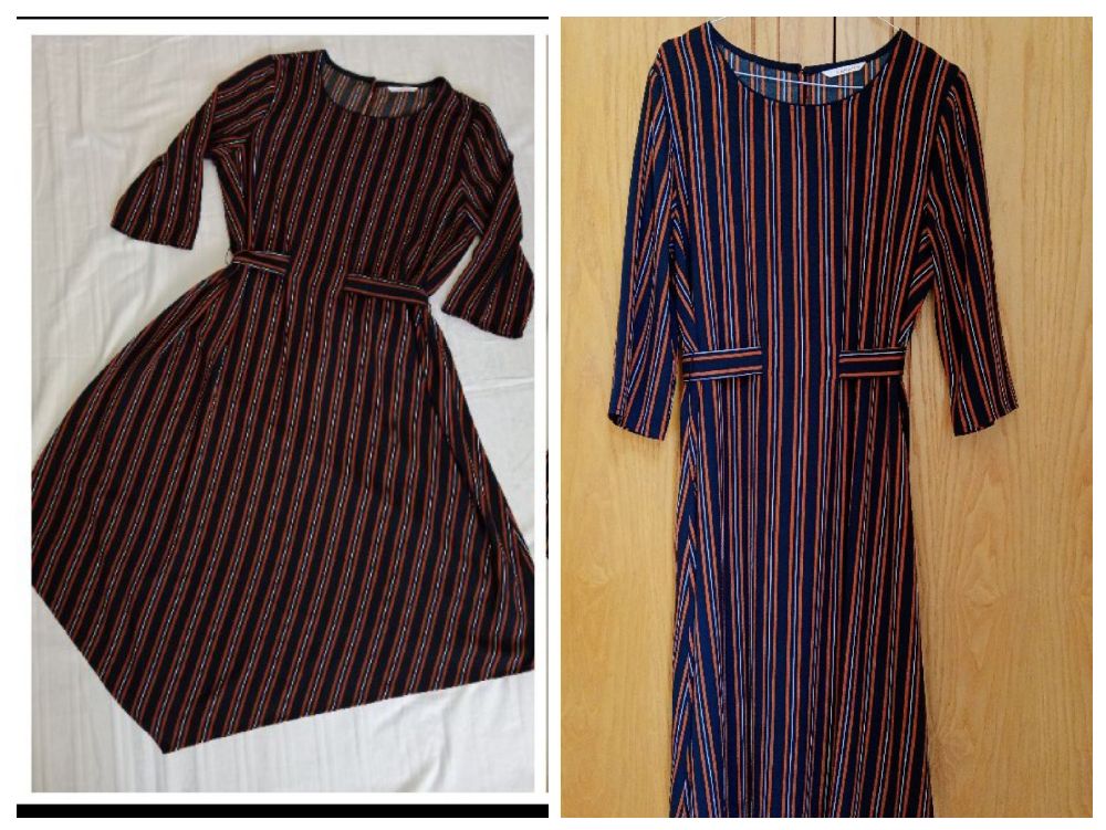 robe Camaïeu à rayures, longueur asymétrique,neuve 
