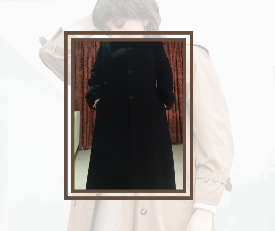 Manteau noir, long 