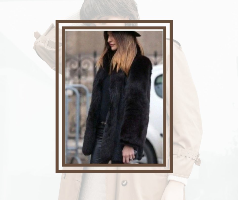 Manteau noir en fausse fourrure, Véro Moda  