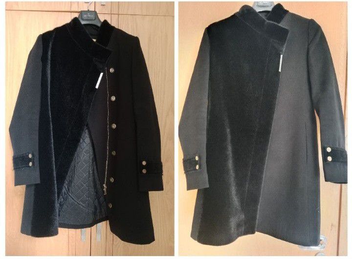 🖤 Manteau noir, bi matière, très chic🖤