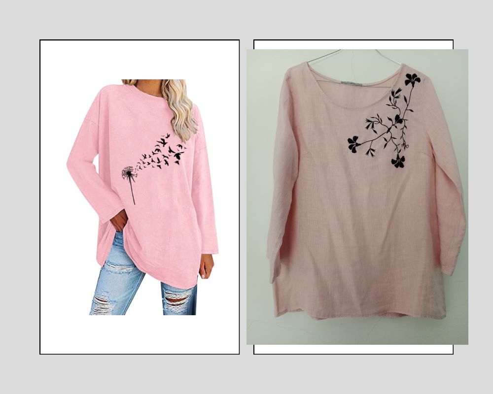 chemise kamraya rose bébé , à broderie 