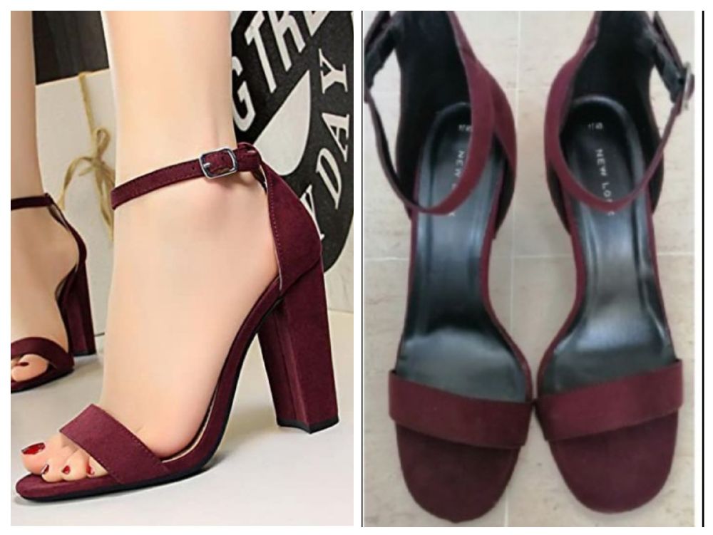 escarpins daim bordeaux neuves New look 