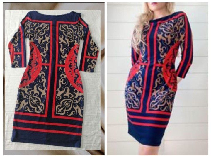 Robe moulante, à motifs géométriques 