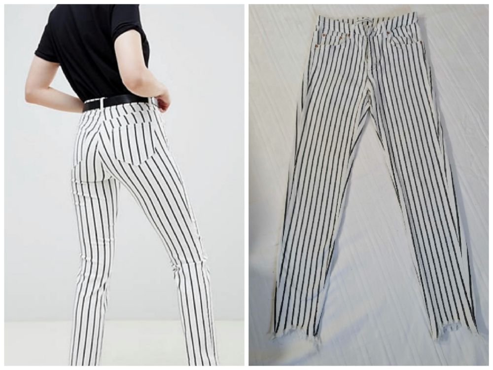 Jean skinny strech à rayures Pull&bear 