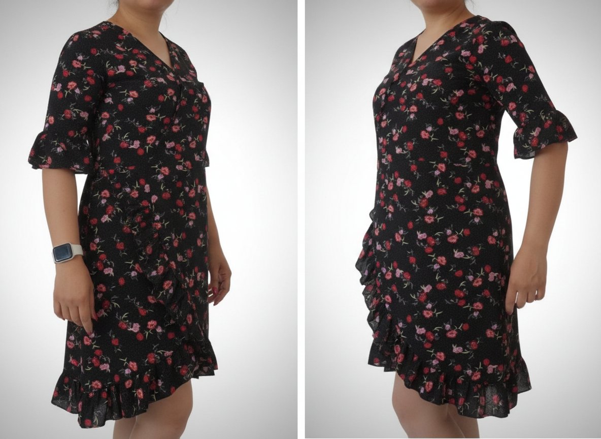 Robe courte à motif floral
