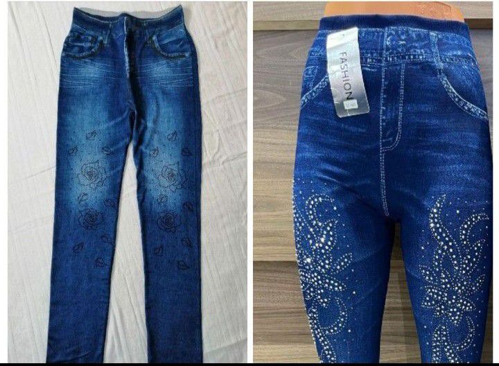legging bleu à strass