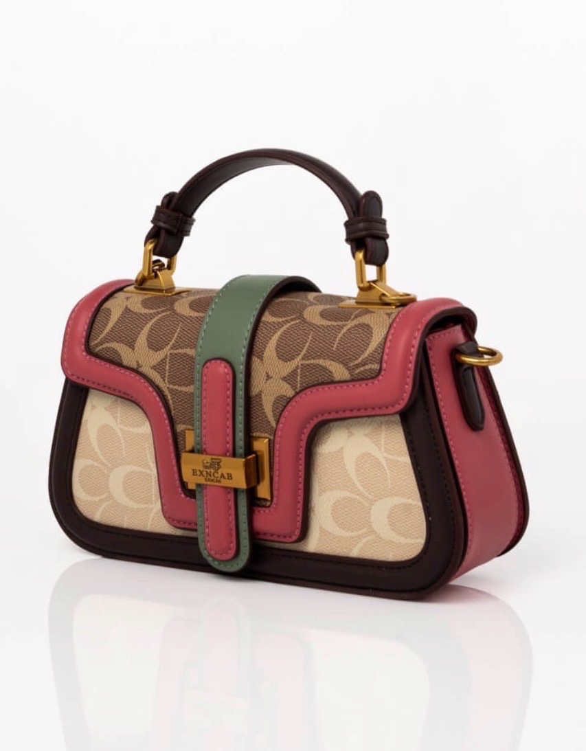 Sac a bandouliere marron rosé