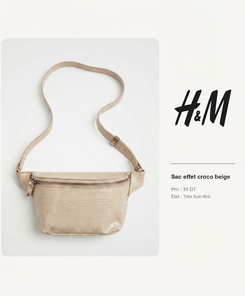 Sac banana beige H.M