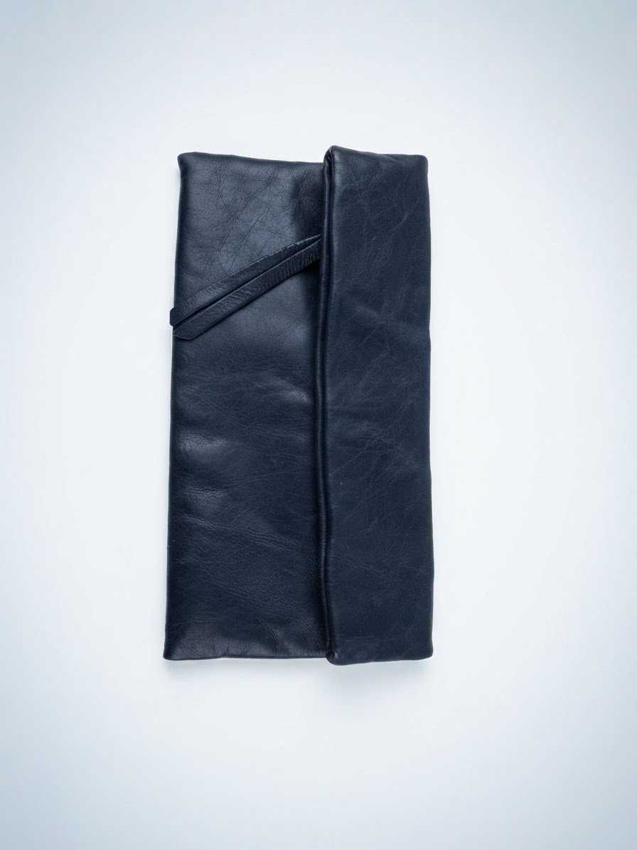 Pochette noir e vrai cuir ' gianni chiarini